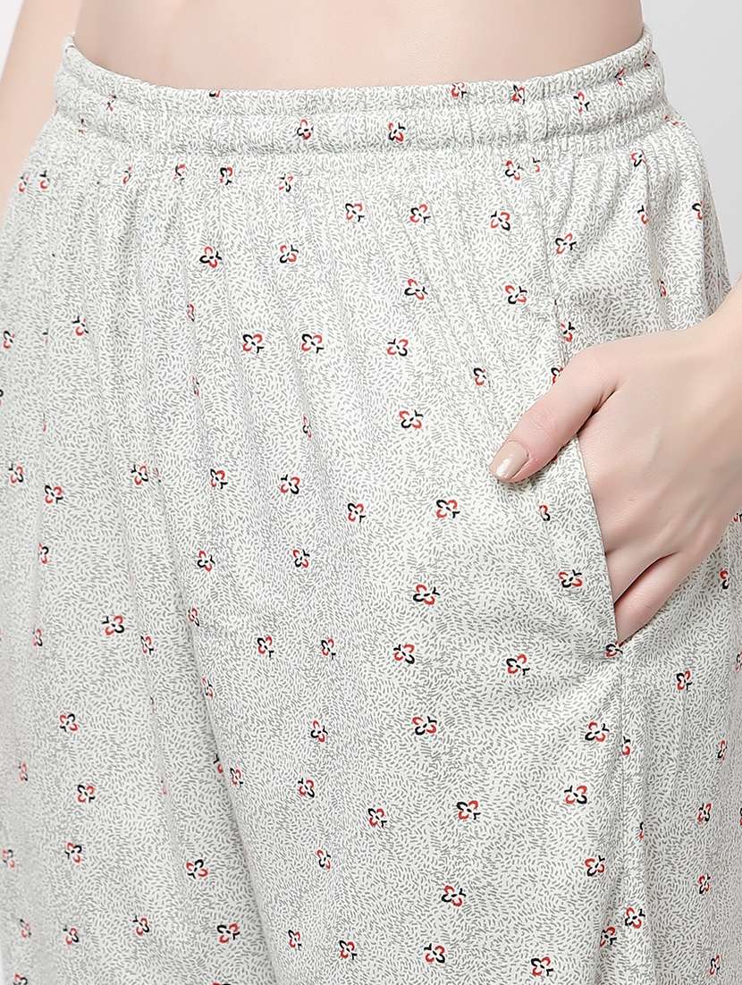 grey cotton blend nightwear set - 20537973 -  Standard Image - 5