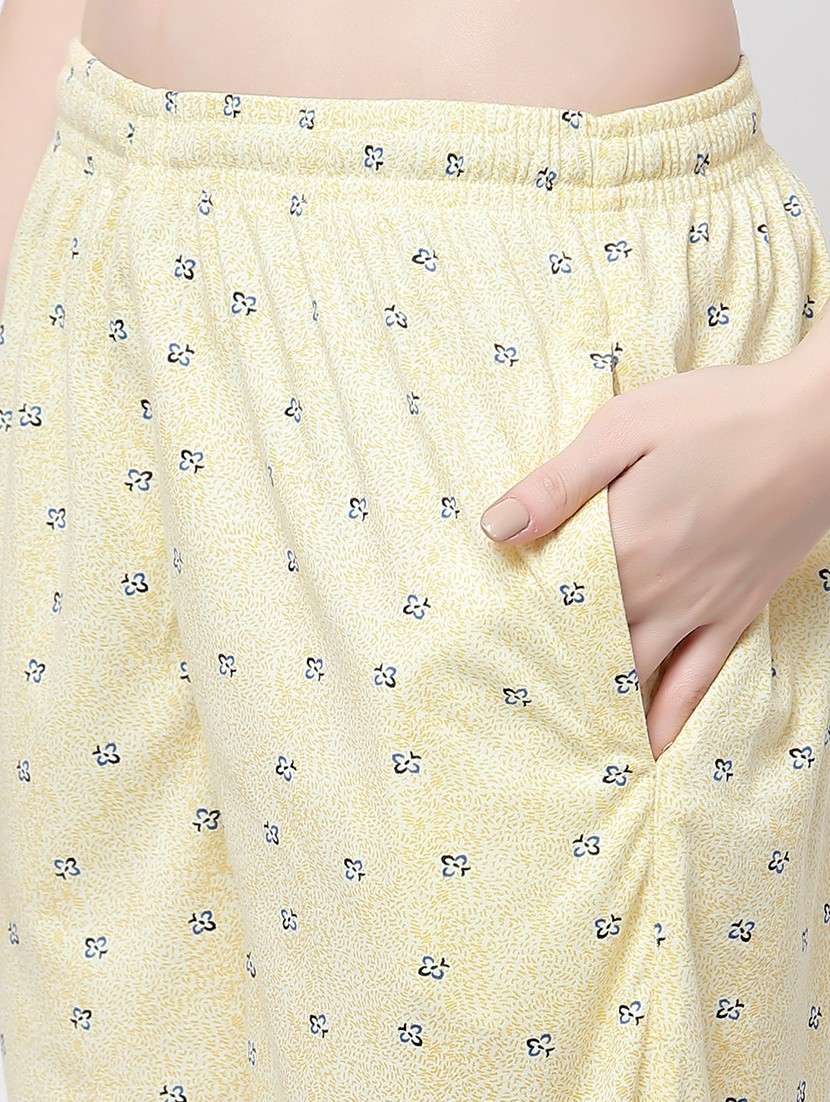 yellow cotton blend nightwear set - 20537974 -  Standard Image - 5