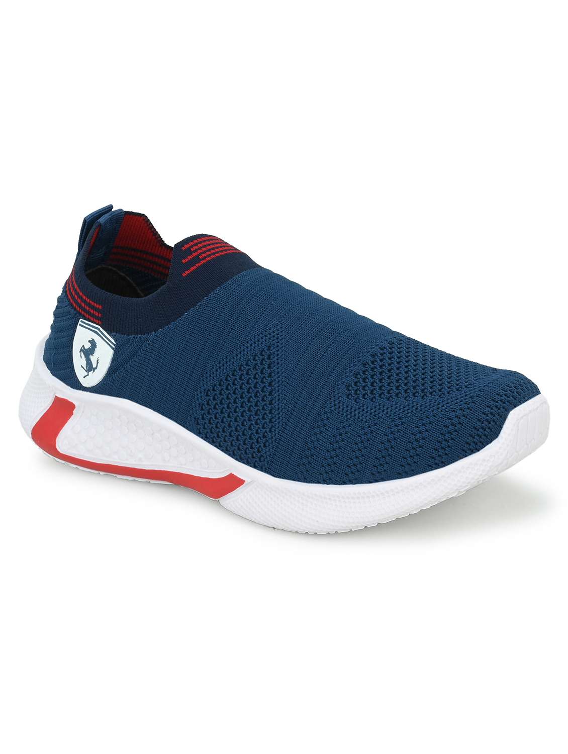boys teal blue leatherette slip on sneaker