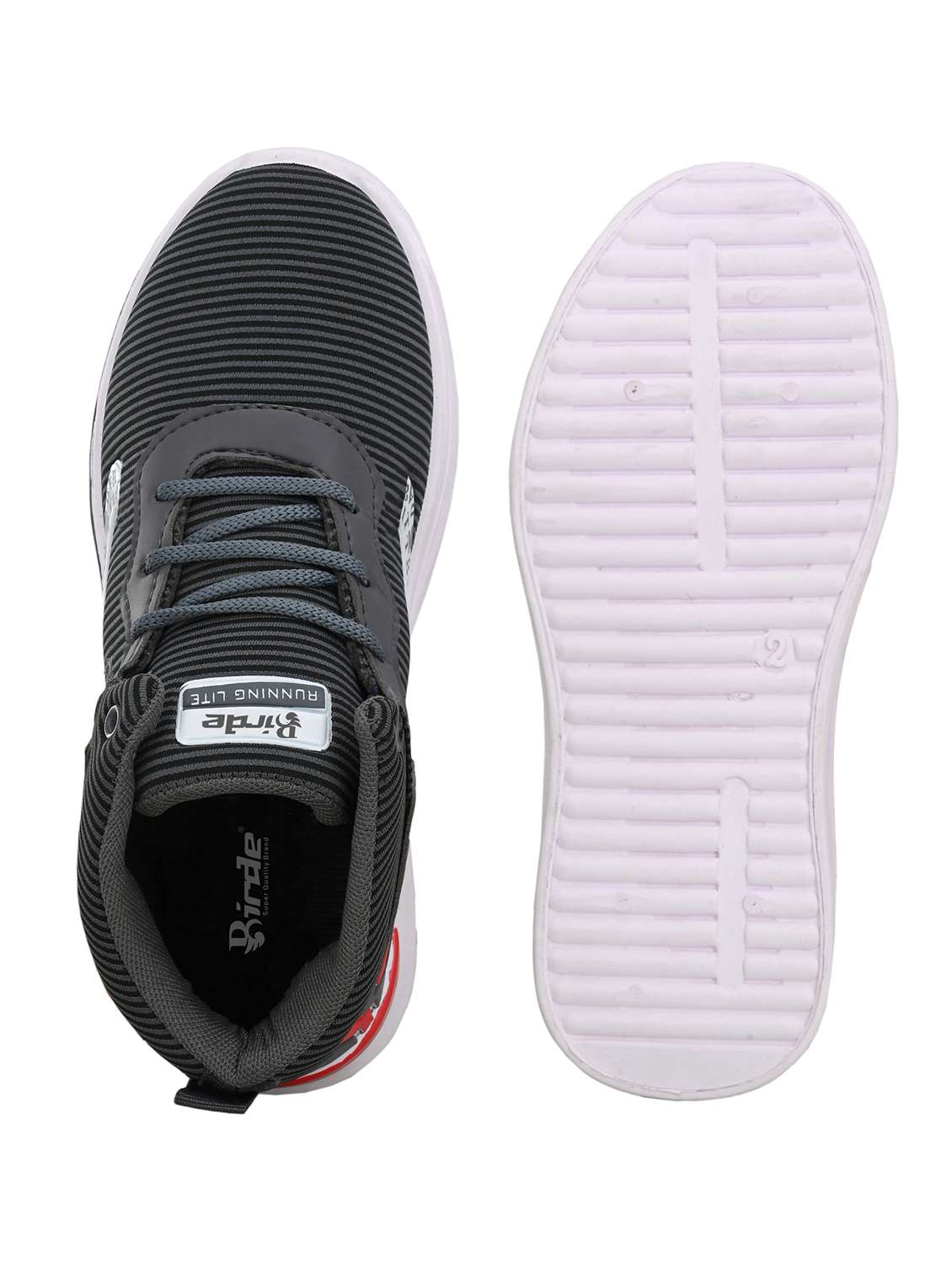 Boys Grey & Black Striped Sneaker - 20538587 -  Standard Image - 3
