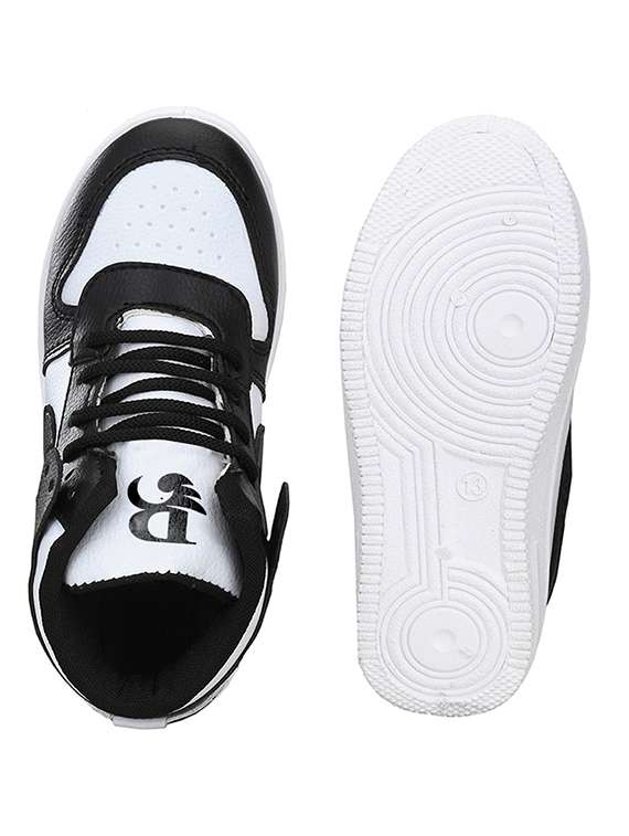 Boys Black & White Lace Up Sneaker - 20538594 -  Standard Image - 3