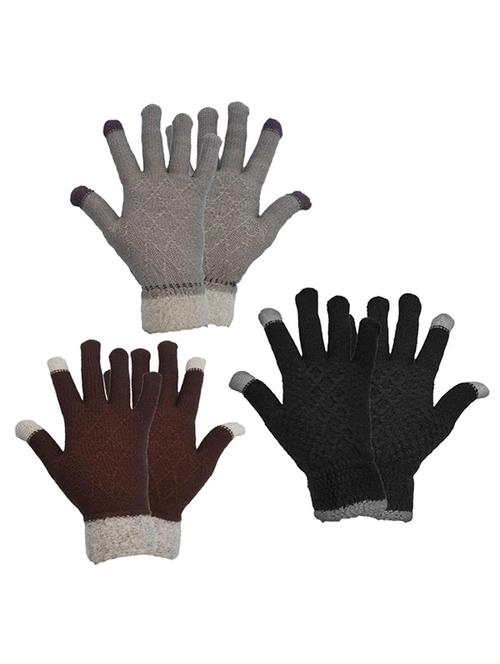 set of 3 winter hand gloves - 20538615 - Standard Image - 0