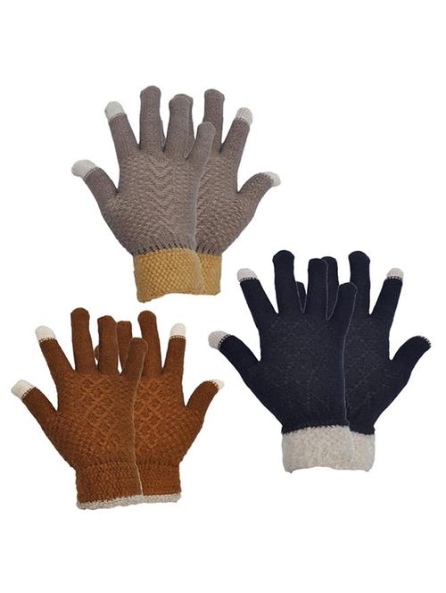set of 3 winter hand gloves - 20538616 - Standard Image - 0