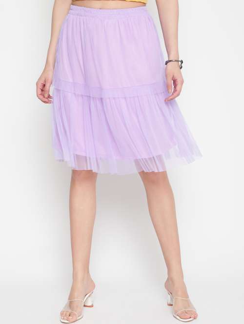 Lavender Net Layered Skirt