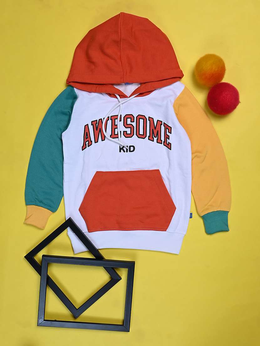 boys long sleeved color block sweatshirt