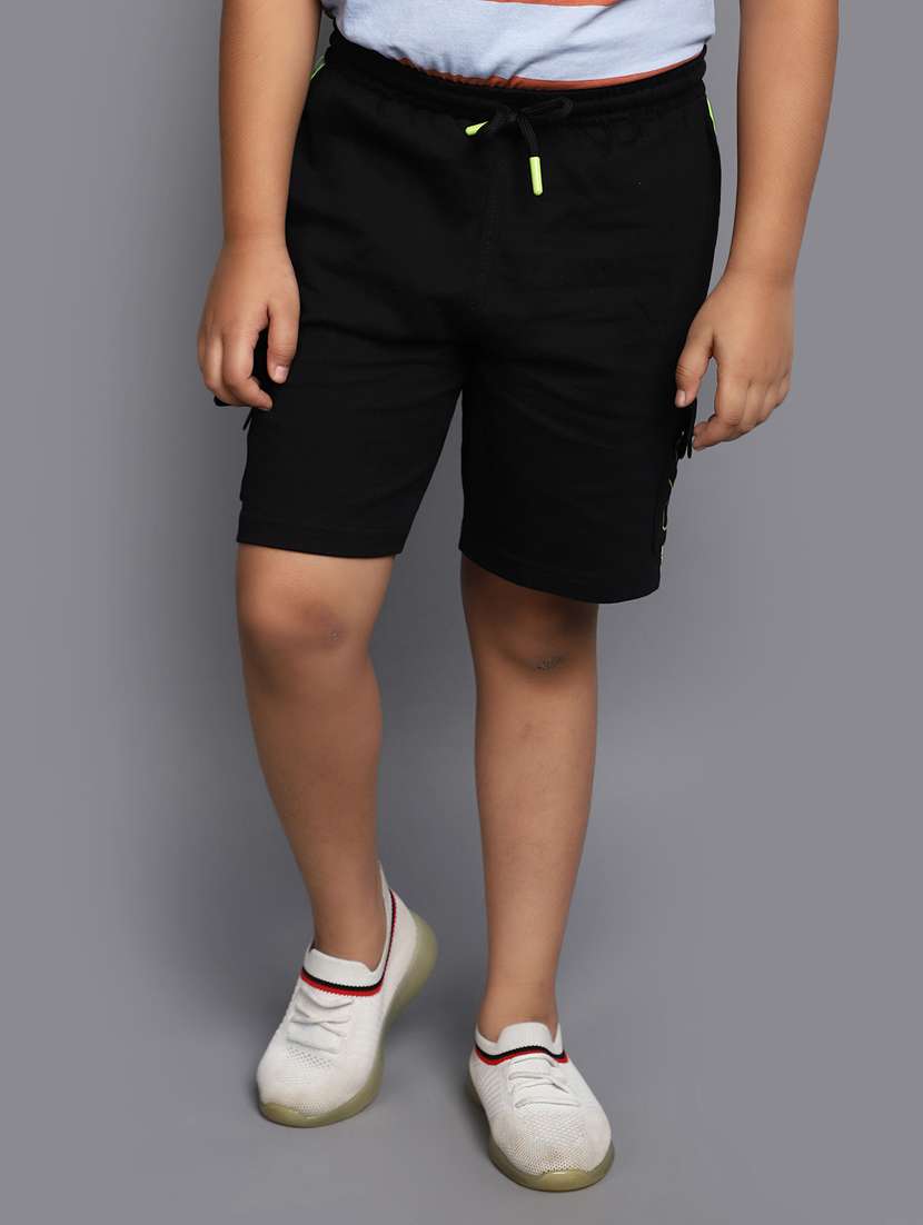boys solid casual short