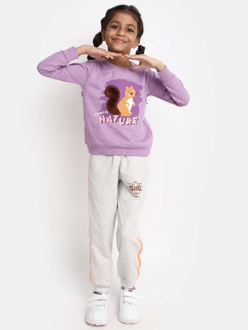 girls grey typography jogger - 20539243 -  Standard Image - 3