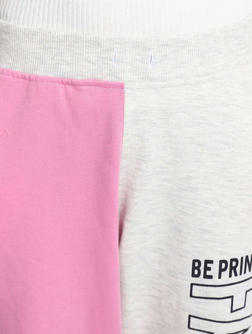 girls grey & pink typography track pant - 20539244 - Standard Image - 5