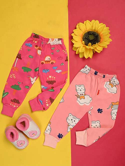 girla pack of 2 printed trousers - 20539281 -  Standard Image - 0