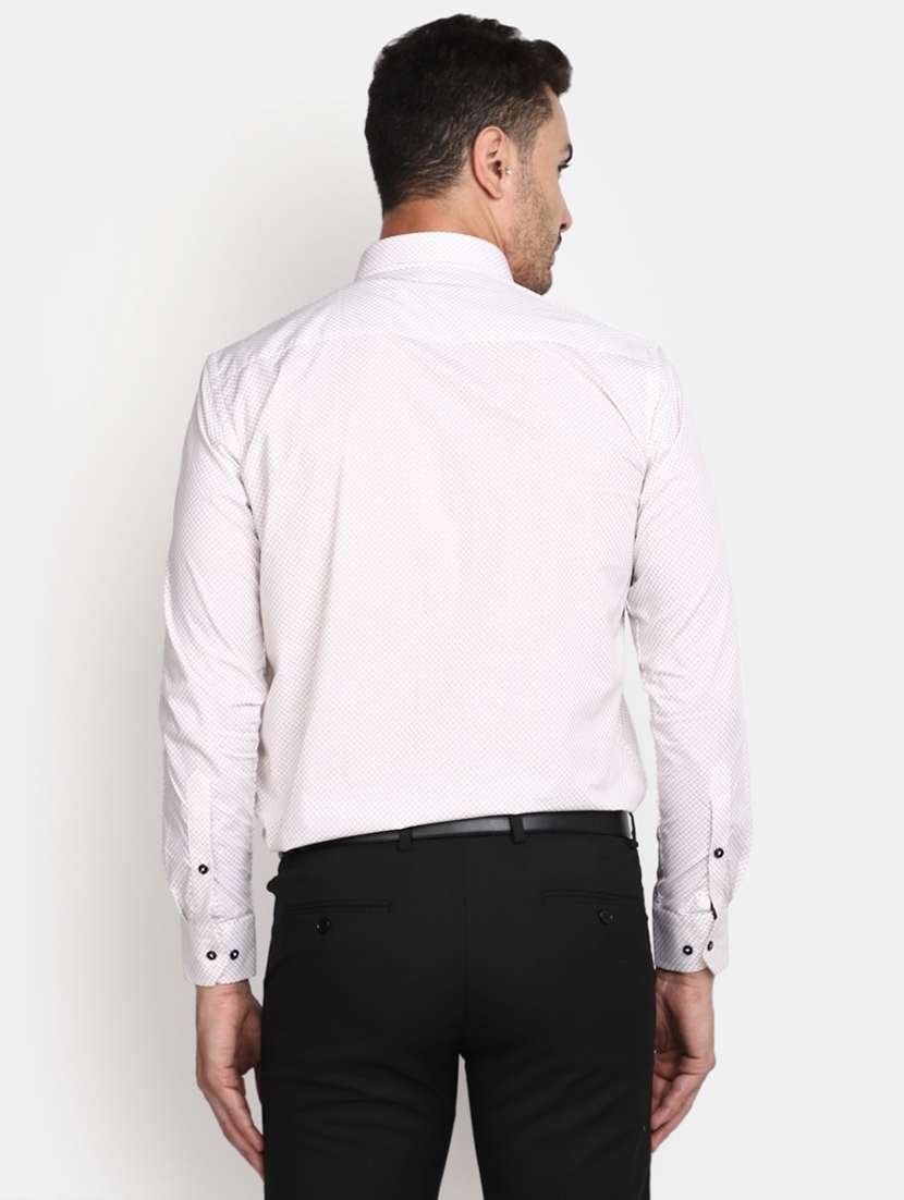 men white printed formal shirt - 20539539 -  Standard Image - 3