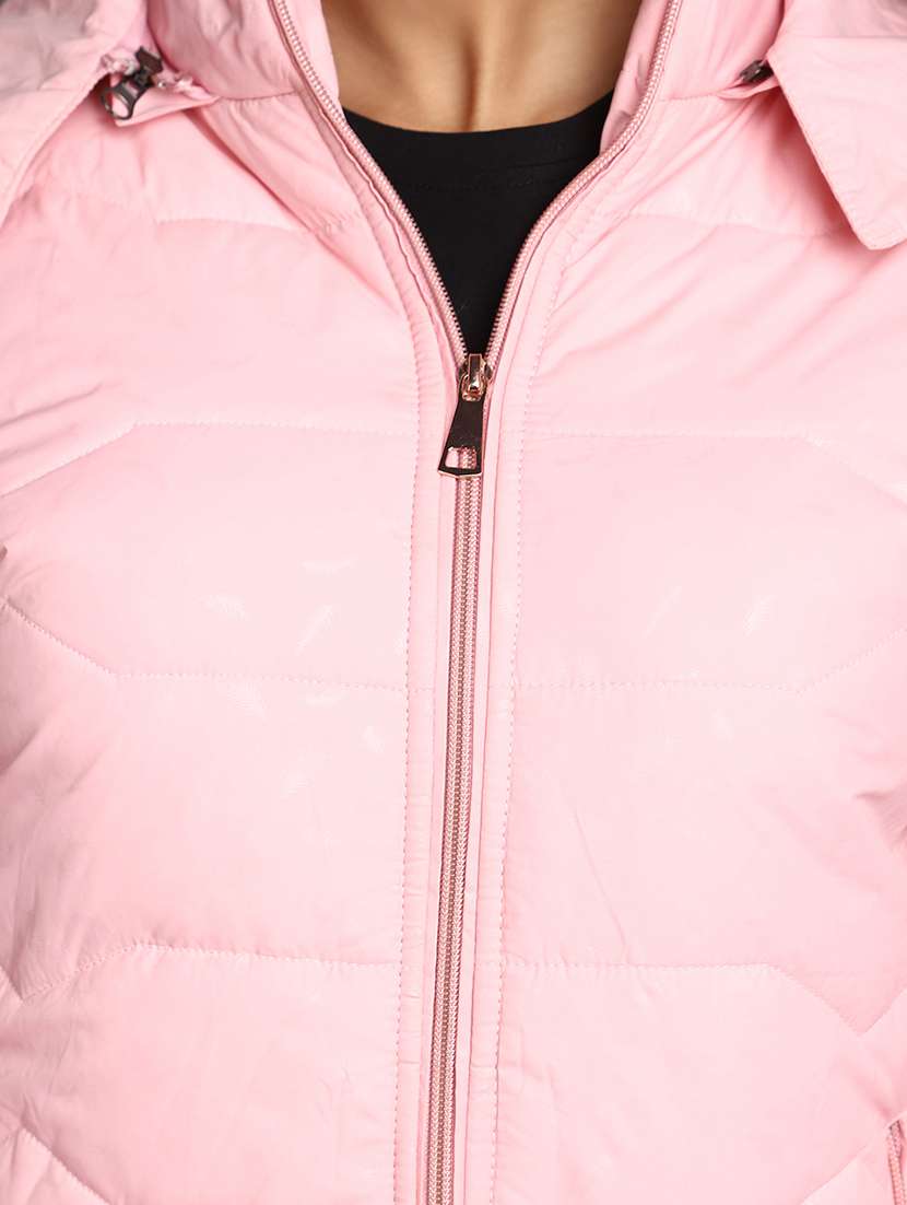 women solid hooded bomber jacket - 20539566 -  Standard Image - 5