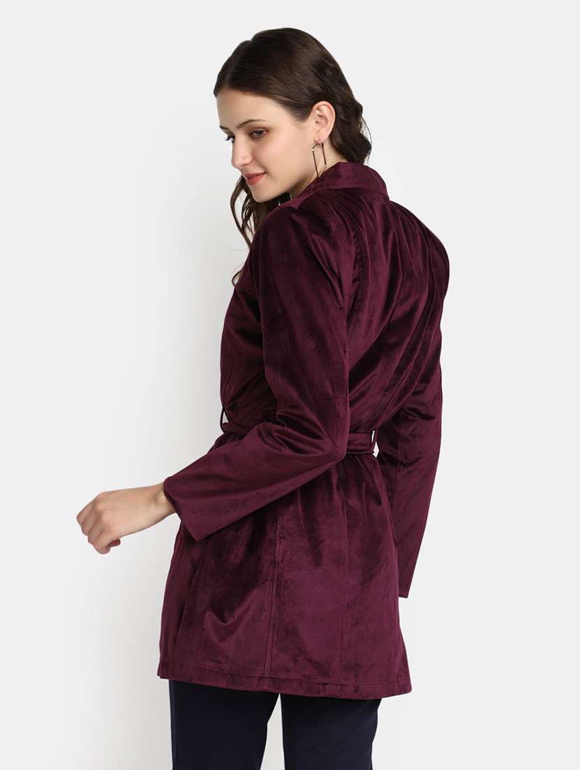 women solid casual coat - 20539567 -  Standard Image - 3