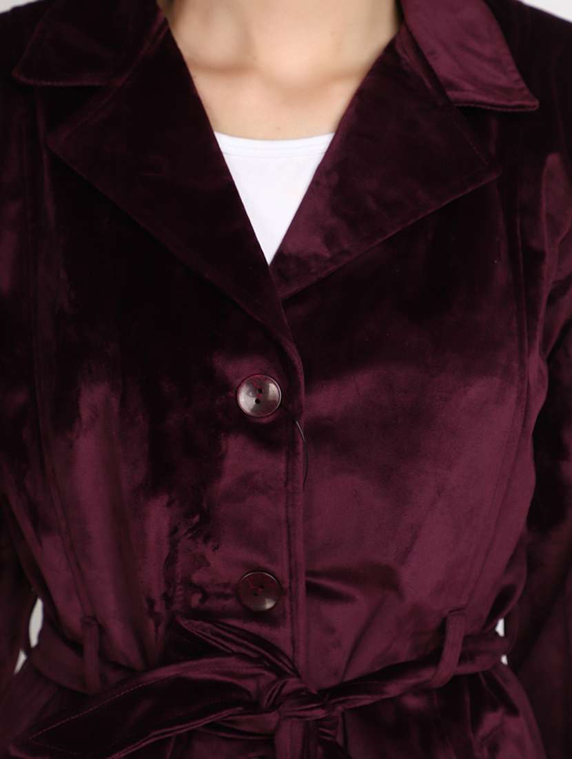 women solid casual coat - 20539567 -  Standard Image - 5