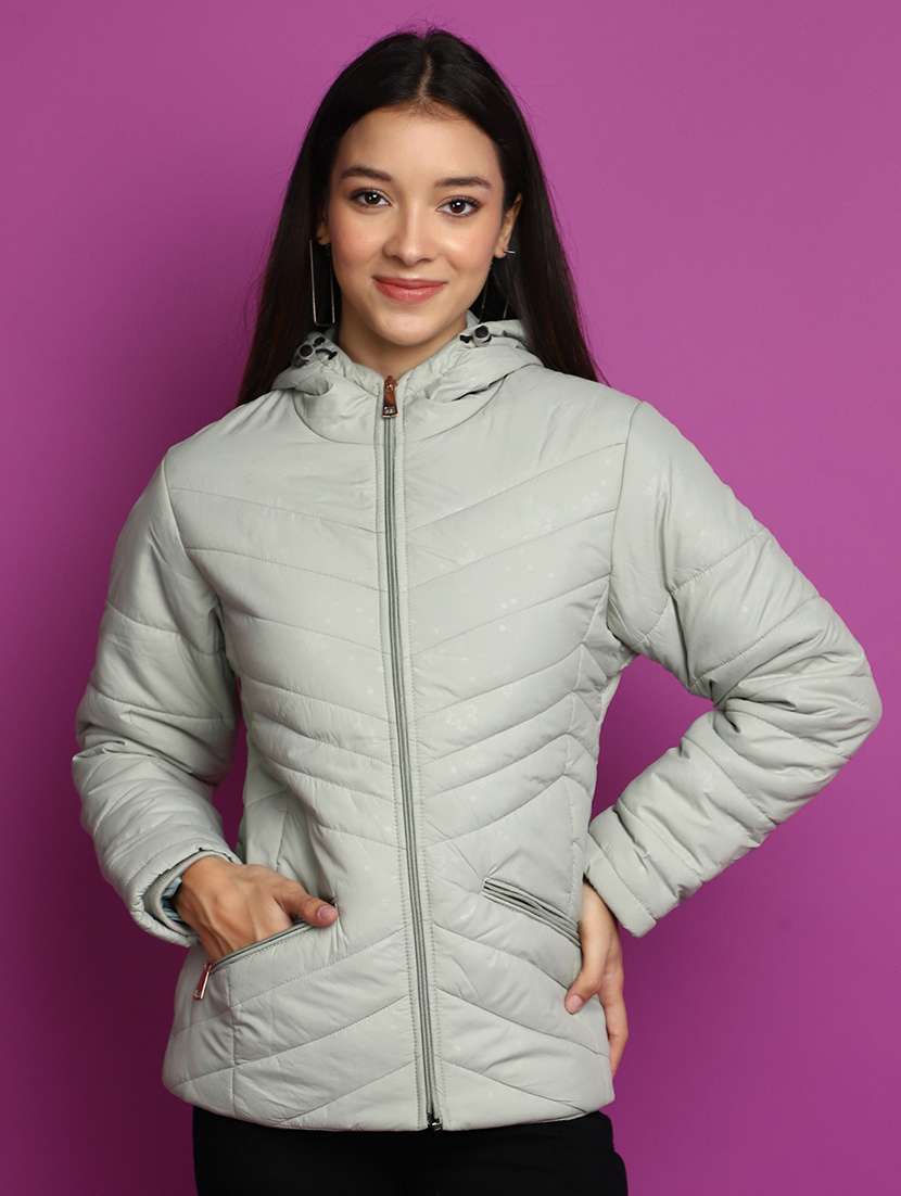 women solid hooded bomber jacket - 20539573 -  Zoom Image - 0
