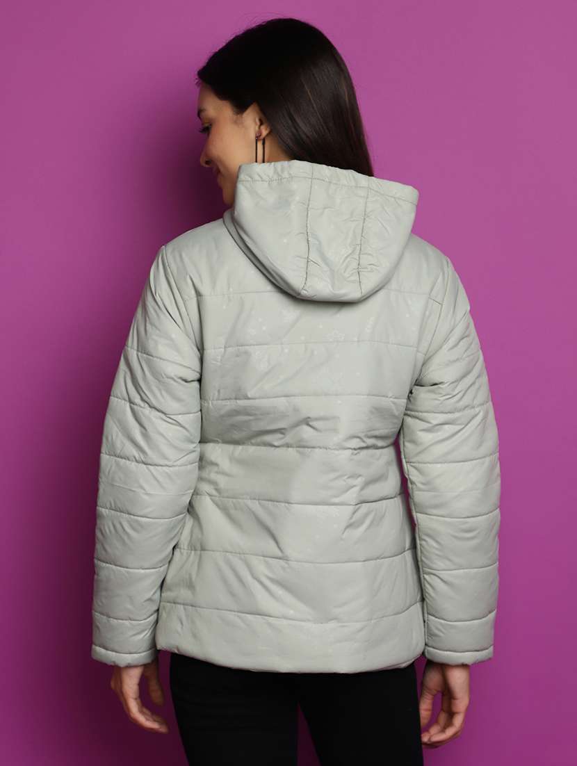 women solid hooded bomber jacket - 20539573 -  Standard Image - 3
