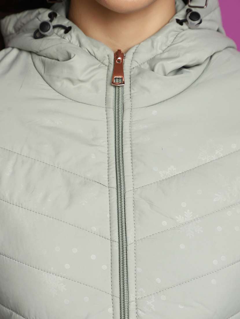 women solid hooded bomber jacket - 20539573 -  Standard Image - 5