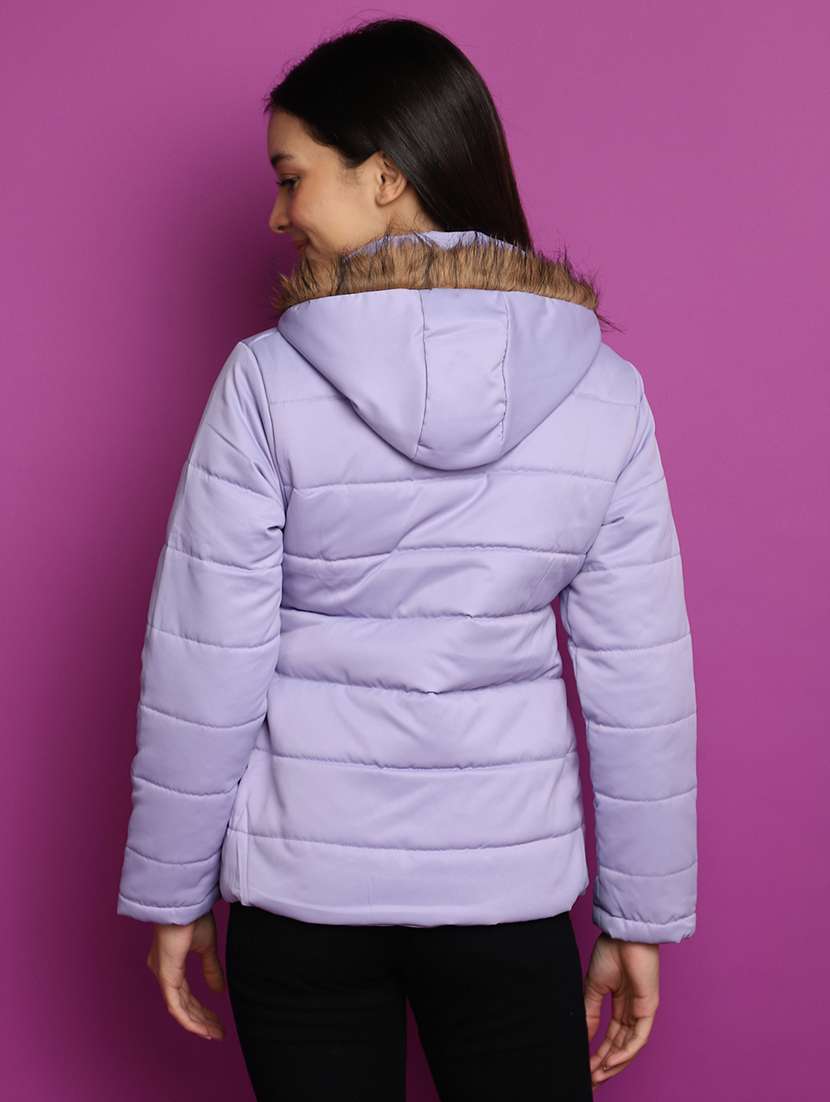 women solid stand collar bomber jacket - 20539575 -  Standard Image - 3