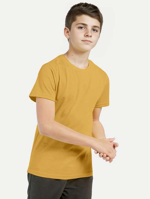 boys mustard cotton viscose t-shirt - 20539795 -  Standard Image - 0