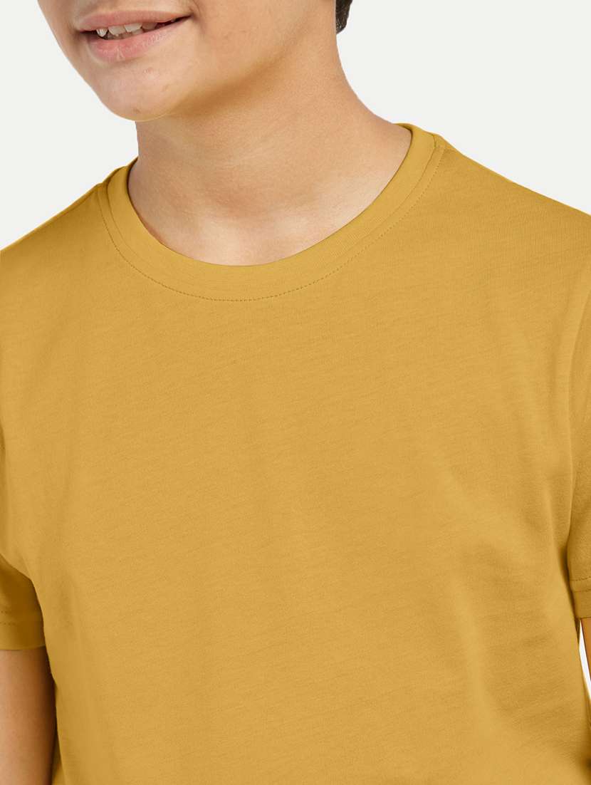 boys mustard cotton viscose t-shirt - 20539795 -  Standard Image - 3