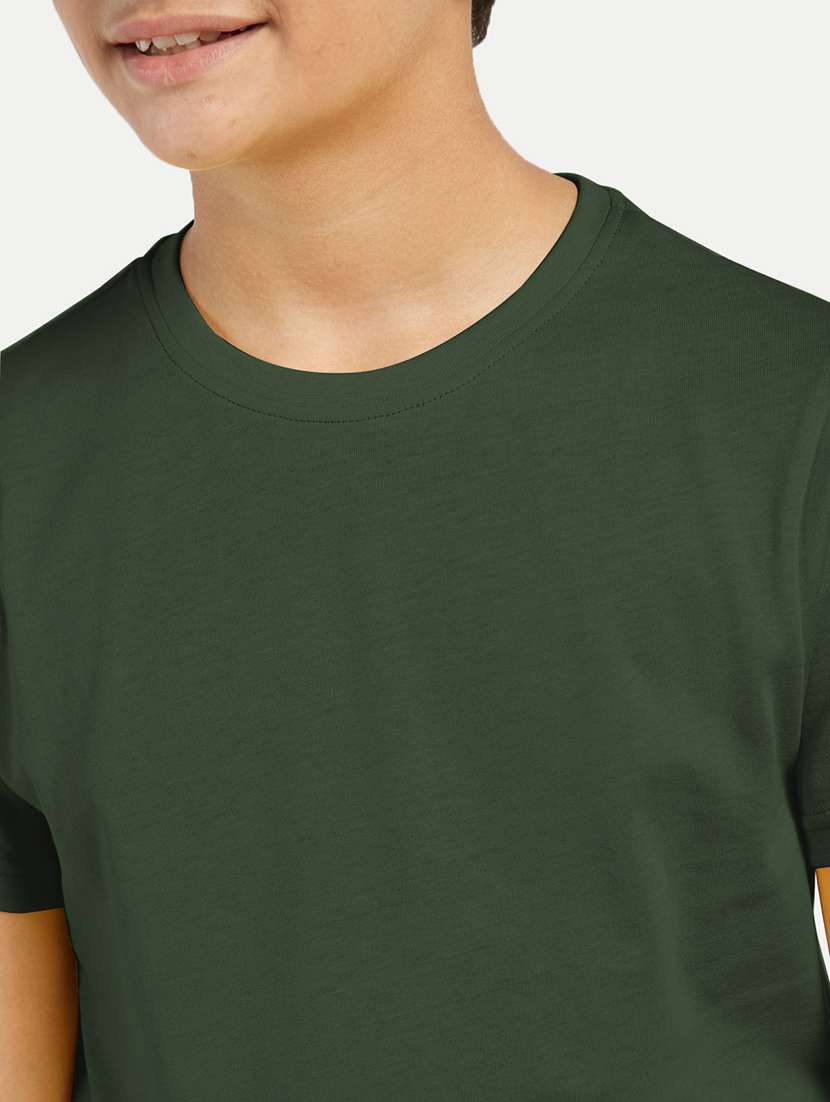 boys olive cotton viscose t-shirt - 20539811 -  Standard Image - 3
