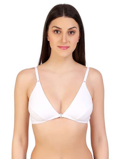 women solid front open bra - 20540135 -  Standard Image - 0