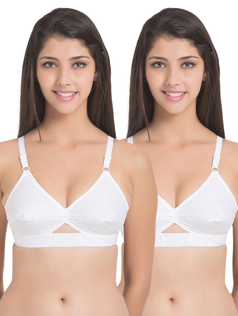 pack 2 solid regular  bra
