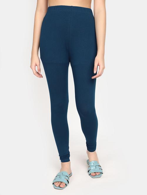 teal cotton churidar leggings - 20541060 - Standard Image - 0