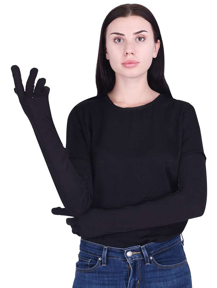 women black long cotton gloves - 20541266 -  Standard Image - 3