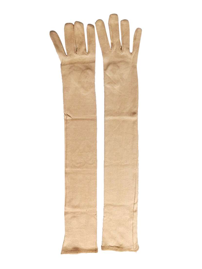 beige cotton gloves