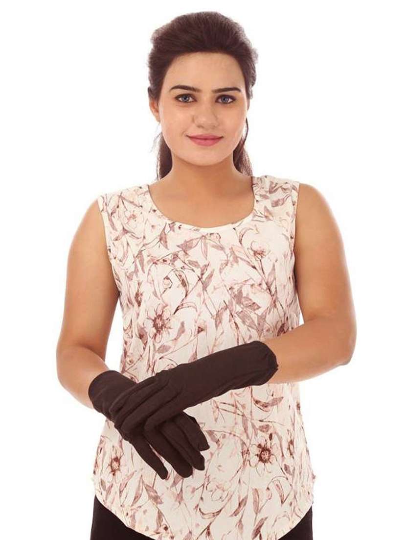 women solid cotton gloves - 20541344 -  Standard Image - 3