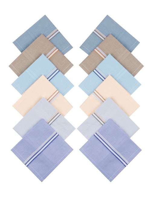 men pack of 12 cotton handkerchief - 20541377 -  Standard Image - 0