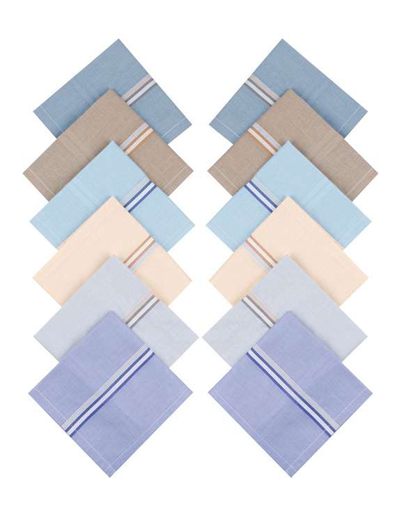 men pack of 12 cotton handkerchief - 20541377 -  Zoom Image - 0