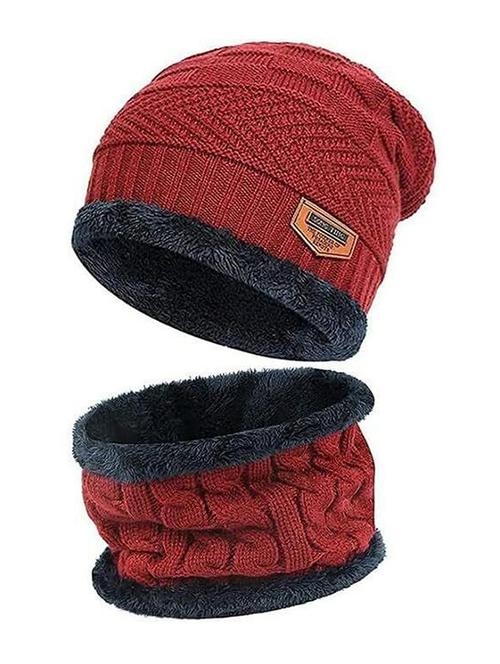 men red woolen winter cap - 20541440 - Standard Image - 0