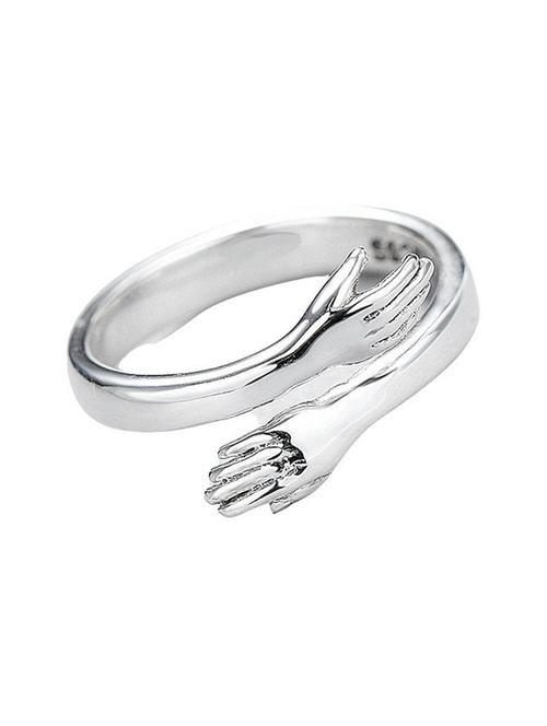 silver adjustable finger ring - 20541693 - Standard Image - 0