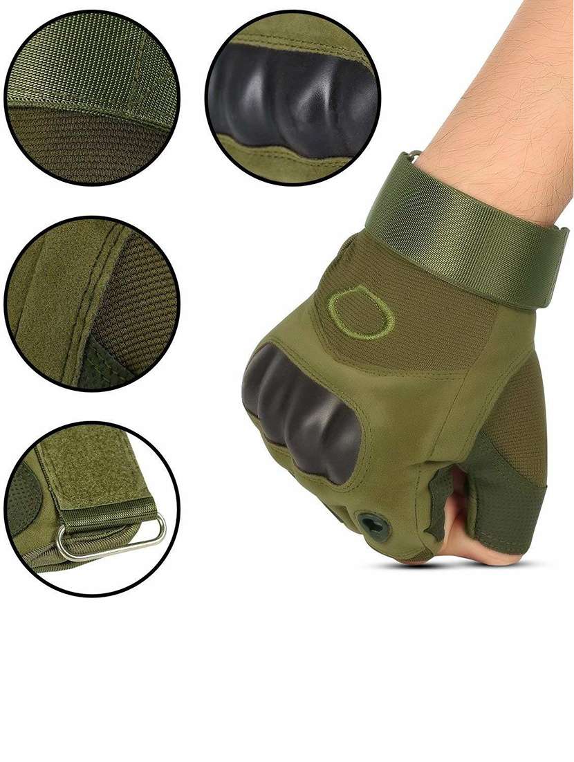 men olive nylon gloves - 20541796 -  Standard Image - 3