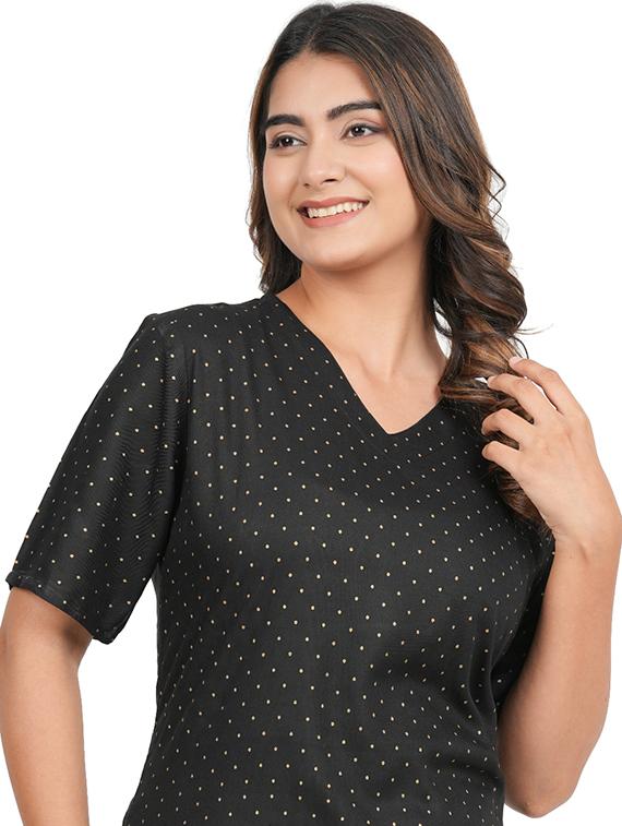 black rayon full nightwear set - 20542228 - Standard Image - 3