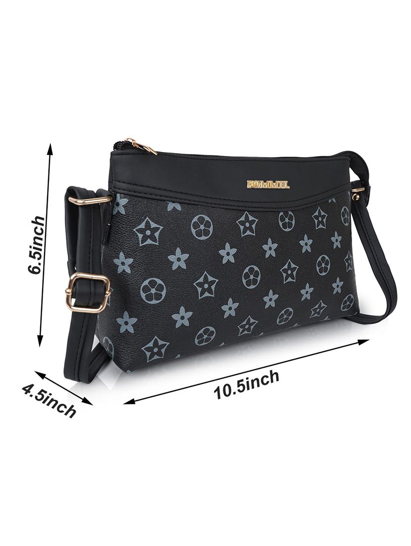 women black leatherette sling bag - 20546290 - Standard Image - 3