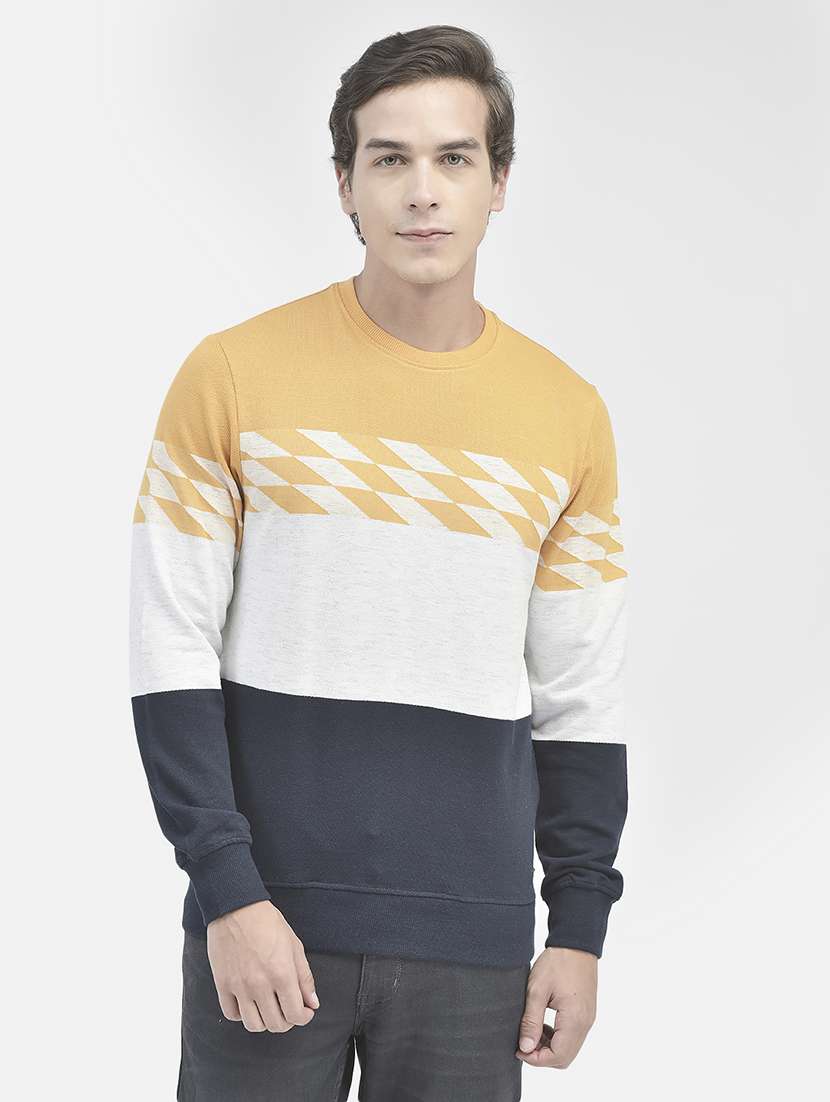mustard cotton blend sweatshirt