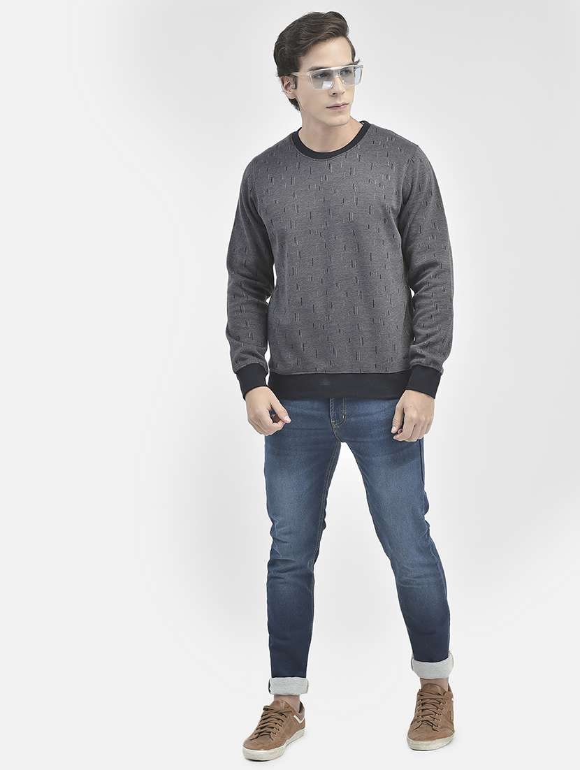 men printed grey cotton blend sweatshirt - 20547025 -  Standard Image - 3