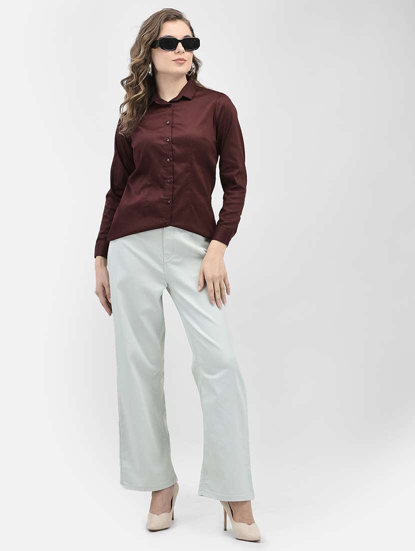 women solid high rise bootcut jean - 20547051 - Standard Image - 3
