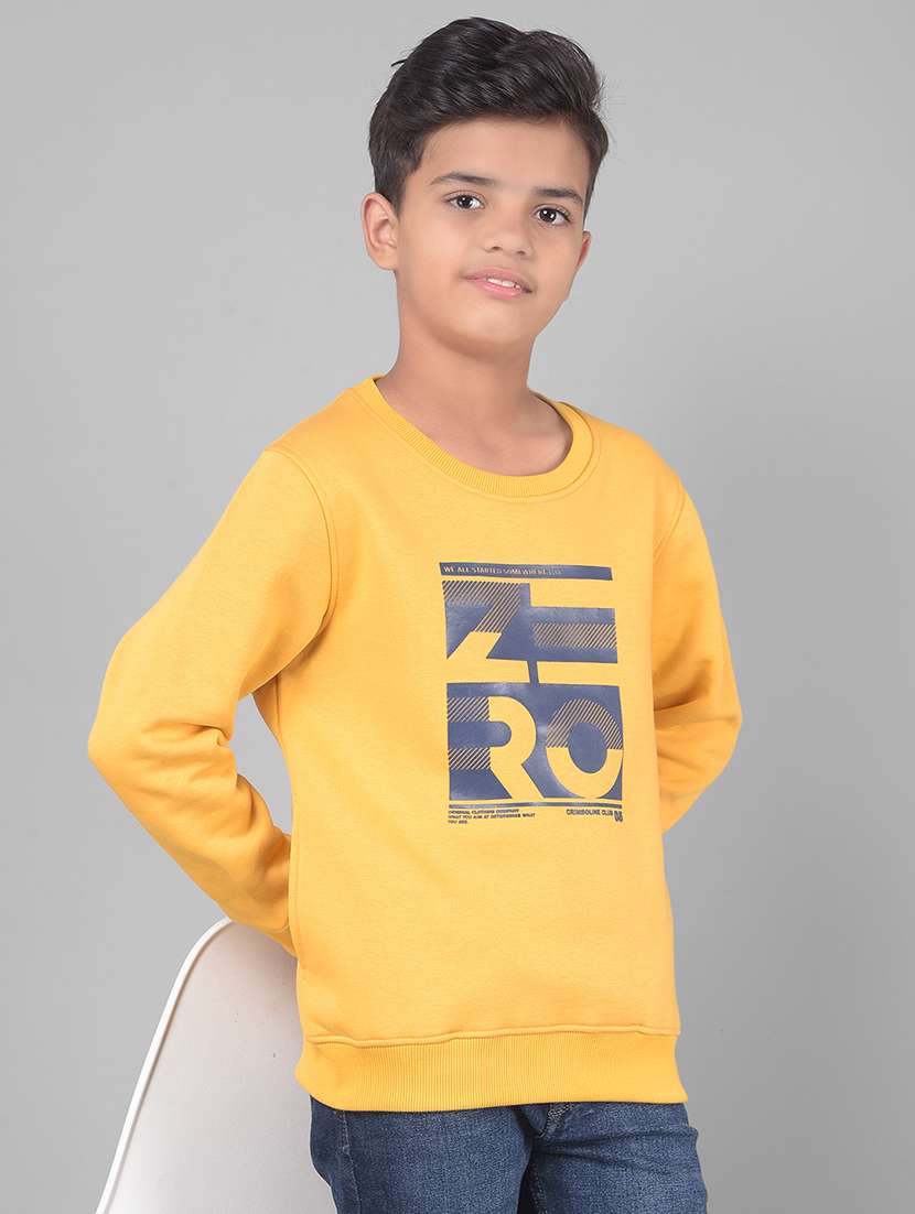 boys round neck graphic printed regular sweatshirt