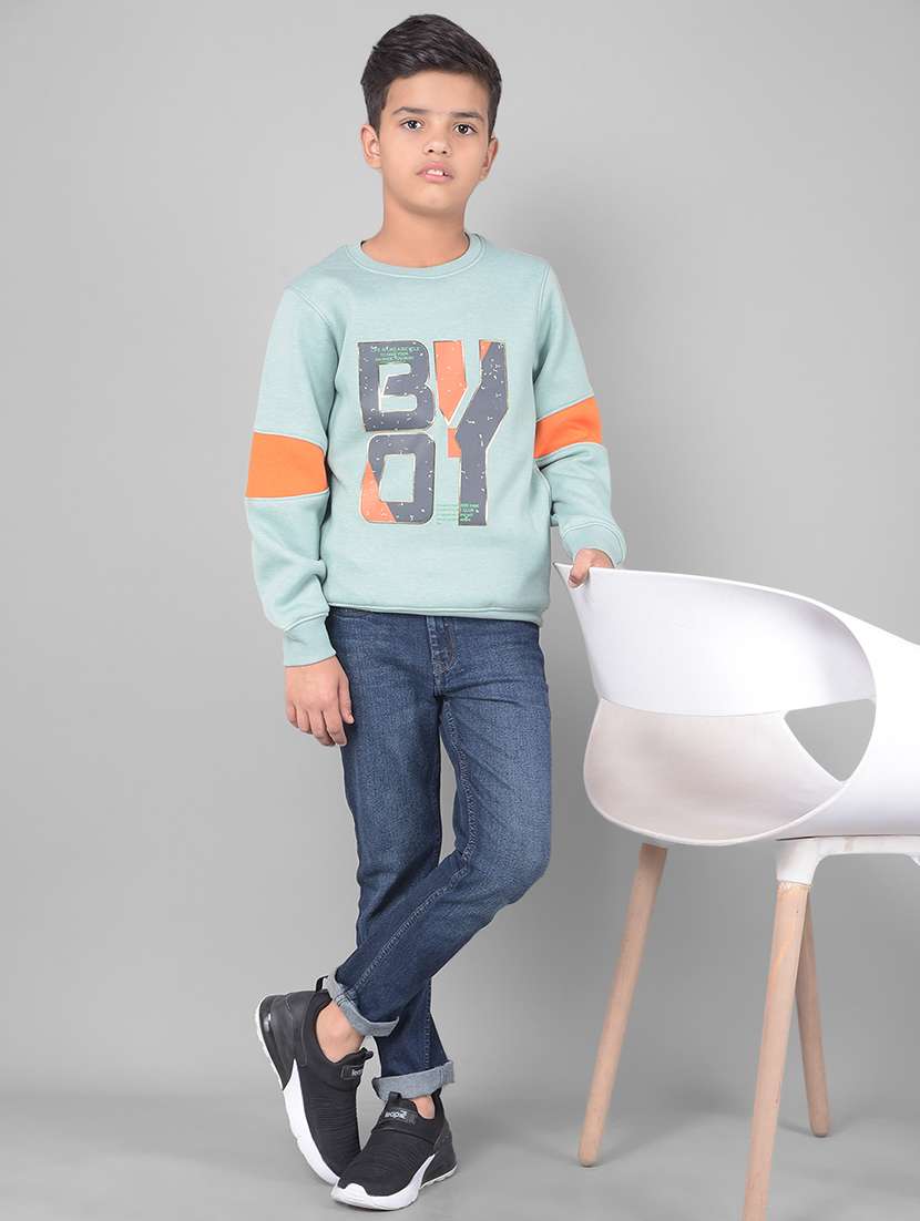 boys round neck typographic regular sweatshirt - 20547089 -  Standard Image - 3