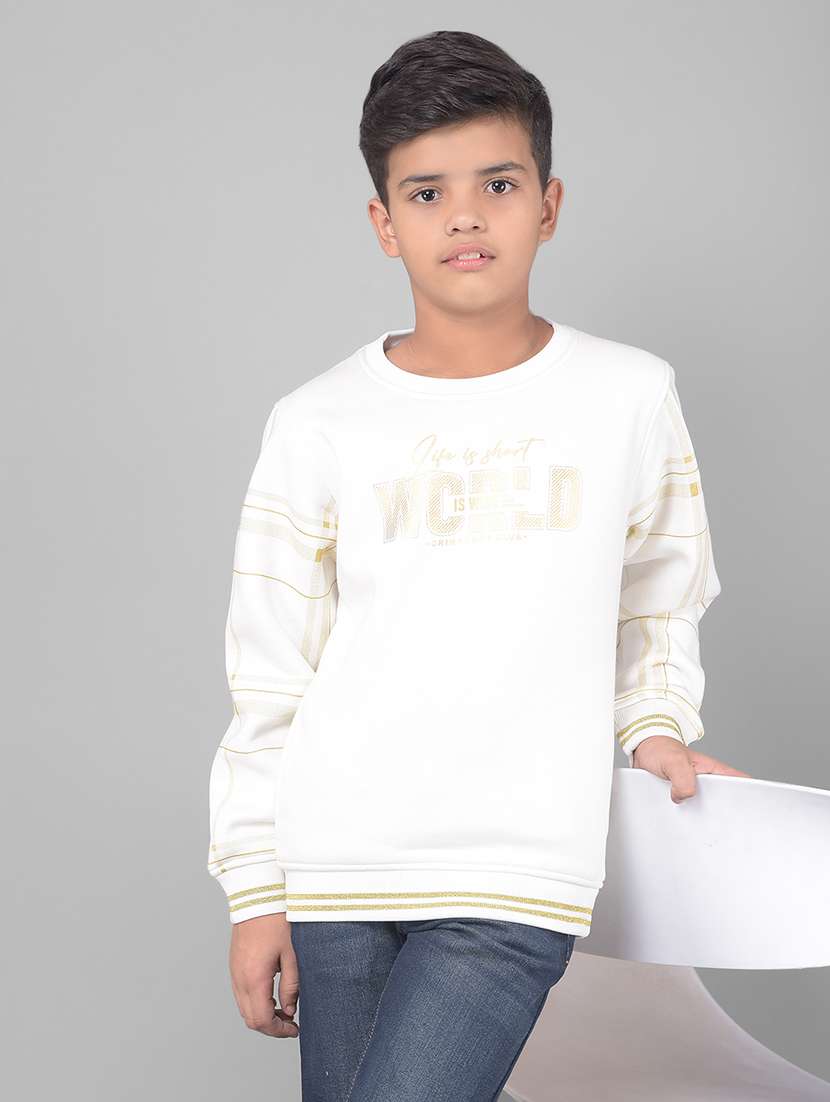 boys round neck typographic regular sweatshirt