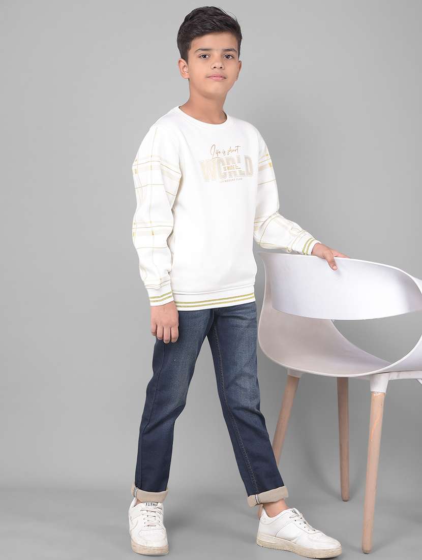 boys round neck typographic regular sweatshirt - 20547095 -  Standard Image - 3