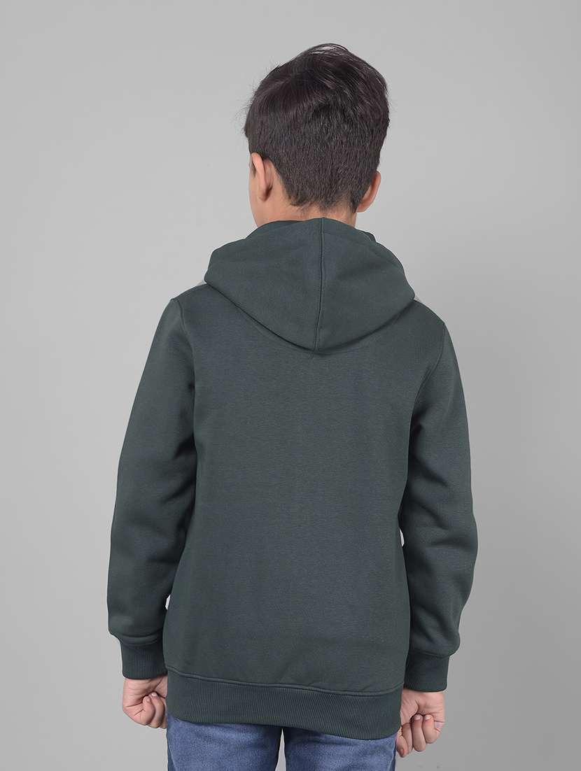 boys green solid hooded sweatshirt - 20547103 -  Standard Image - 3