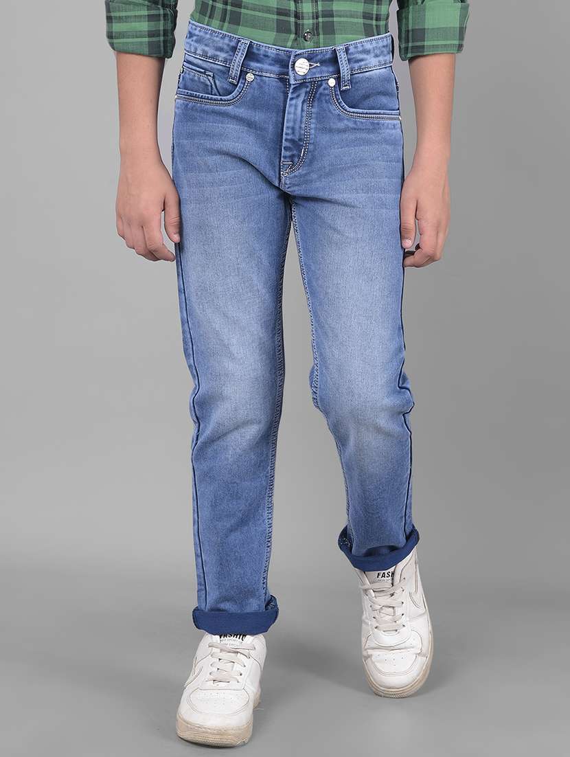 solid light blue slim fit jeans