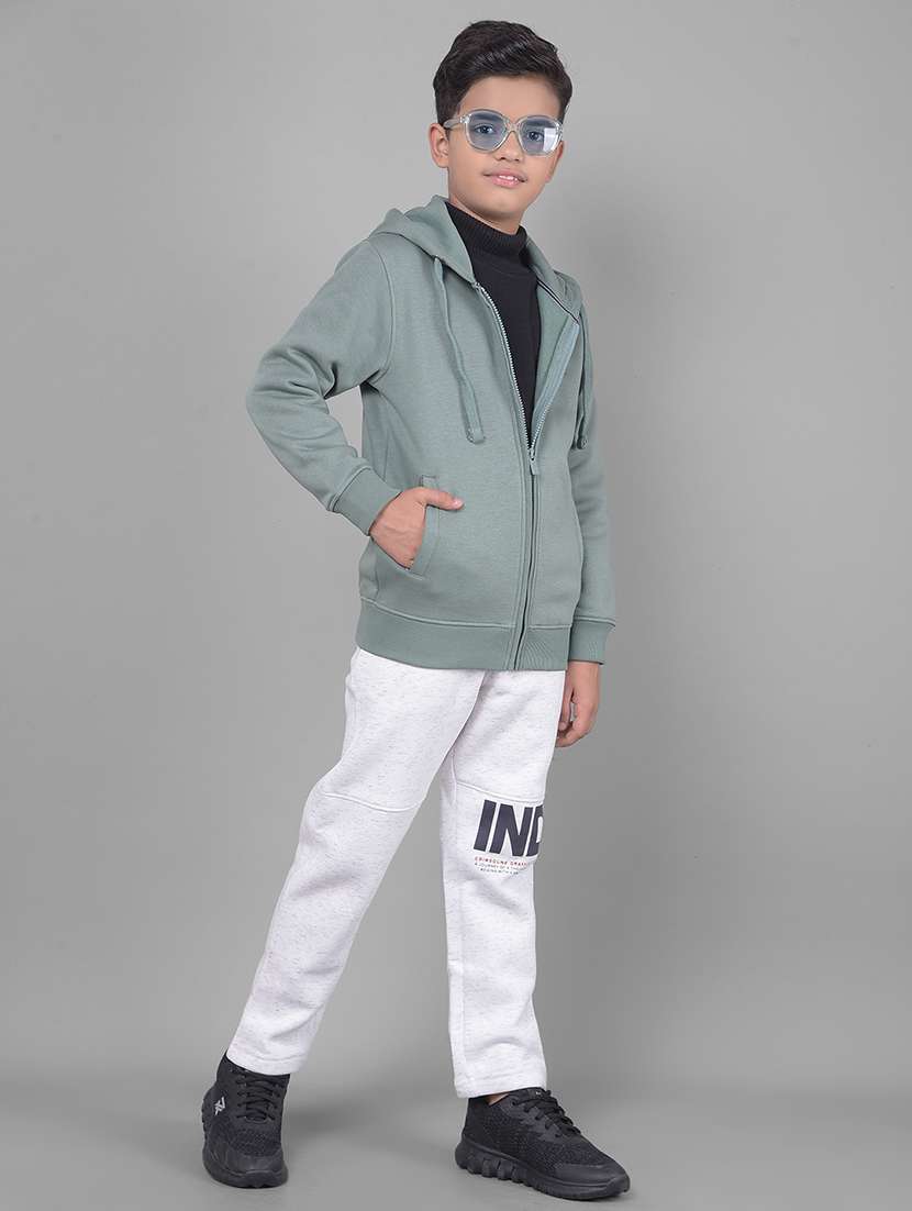 boys green solid hooded sweatshirt - 20547292 -  Standard Image - 3