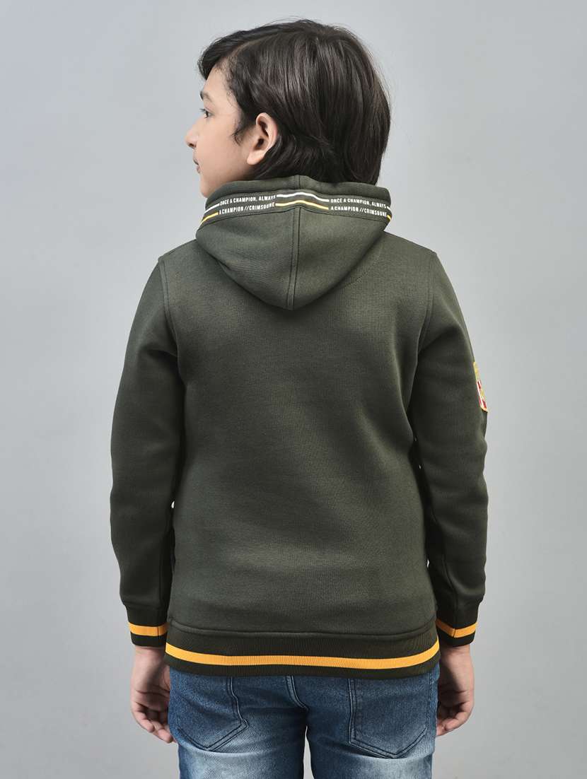 boys green typographic hooded sweatshirt - 20547305 -  Standard Image - 3