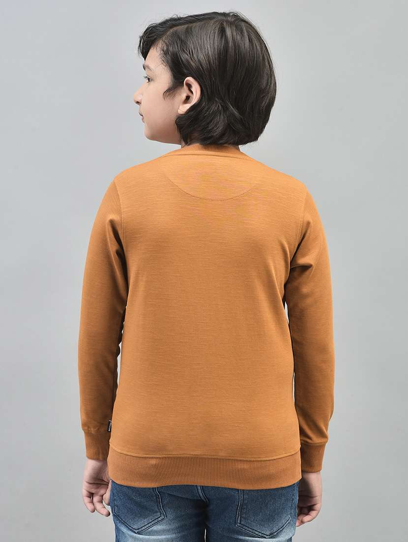 boys mustard typographic regular sweatshirt - 20547308 -  Standard Image - 3