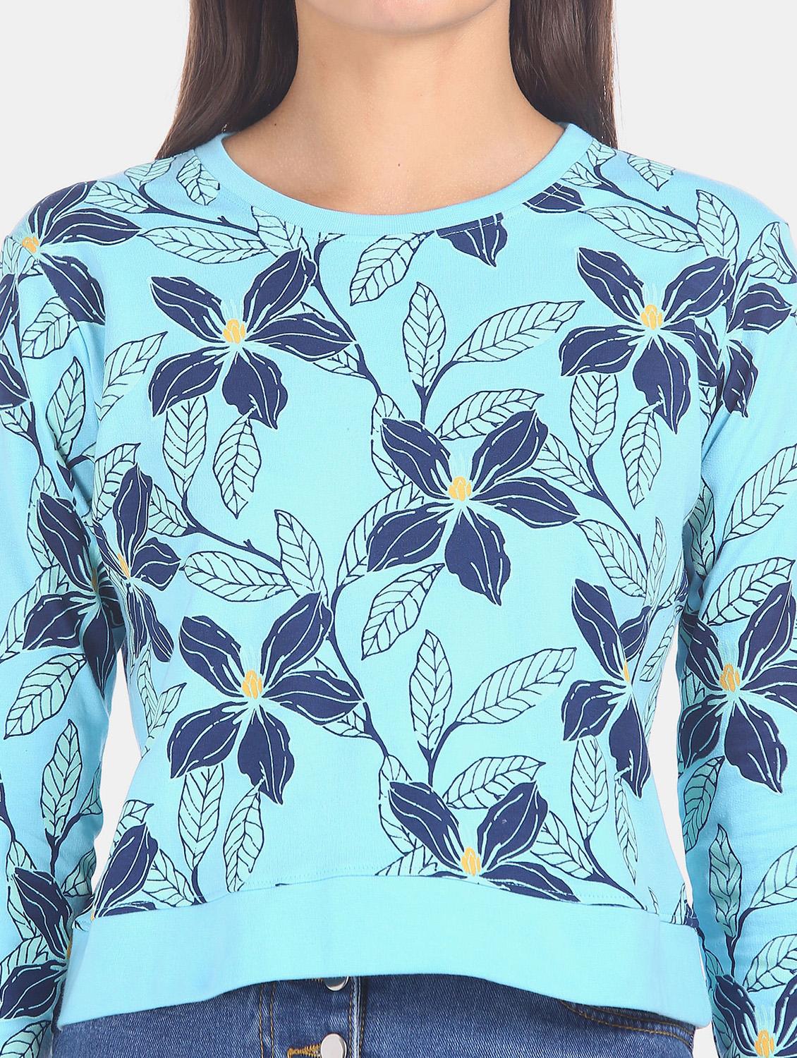 women long sleeved floral printed sweatshirt - 20547418 - Standard Image - 5